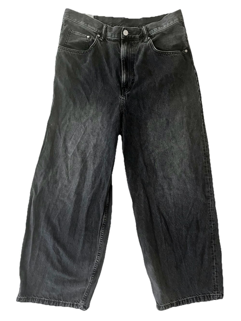 H&M Super Baggy Jeans Washed Black Men's 36x32 Y2K Wide Leg Skater Grunge